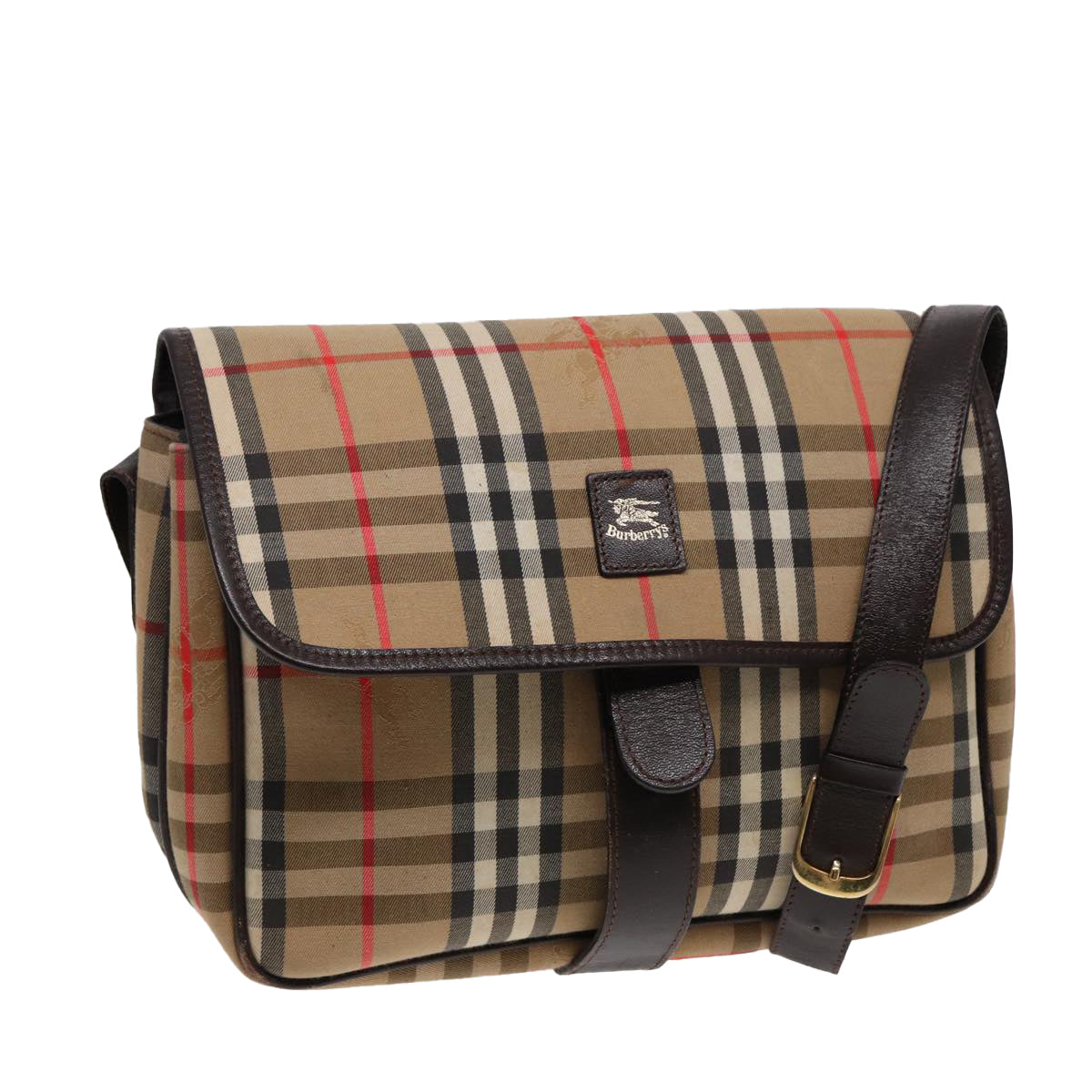 Burberry Luxury ss Nova Check Shoulder Bag Auth Bs17481 Canvas Beige Gold