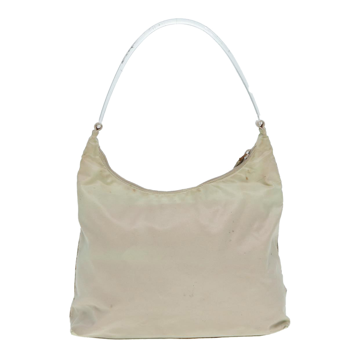 Prada Hand Bag Auth Nylon Beige Travel Bag