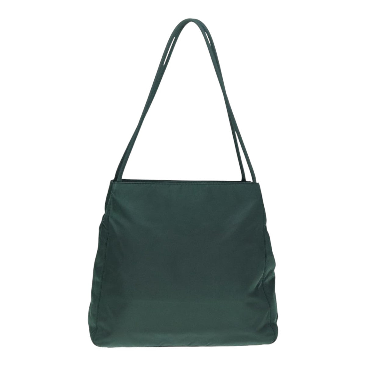 Prada Hand Bag Auth Nylon Green Silver Travel Bag Silver Auth Bs17499