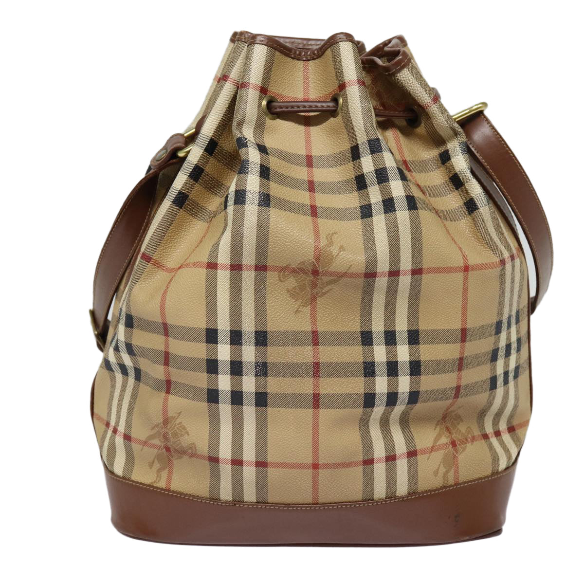 Burberry Luxury ss Nova Check Shoulder Bag Pvc Auth Beige