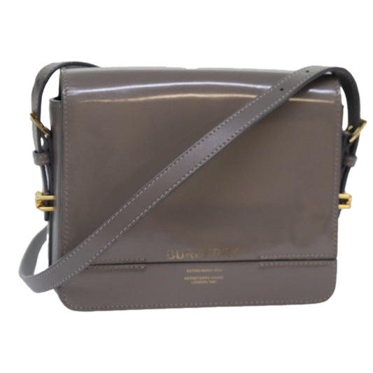 Burberry Luxury Shoulder Bag Auth Bs17639 Leather Patent Gold