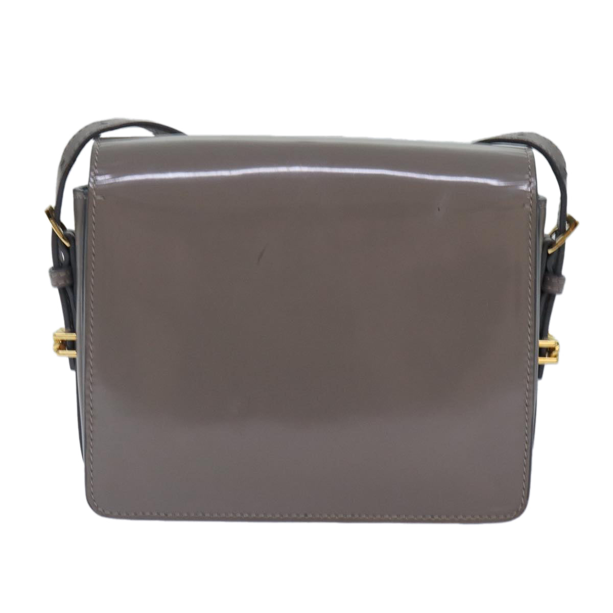 Burberry Luxury Shoulder Bag Auth Bs17639 Leather Patent Gold