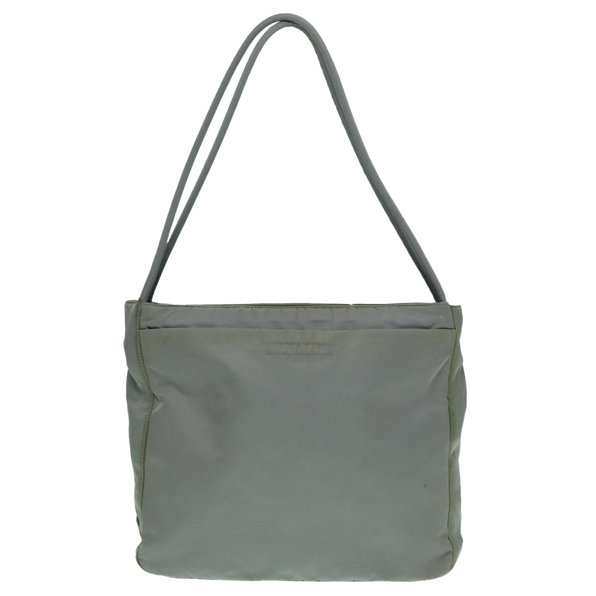Prada Tote Bag Auth Nylon Silver Gray Silver Auth Bs17648