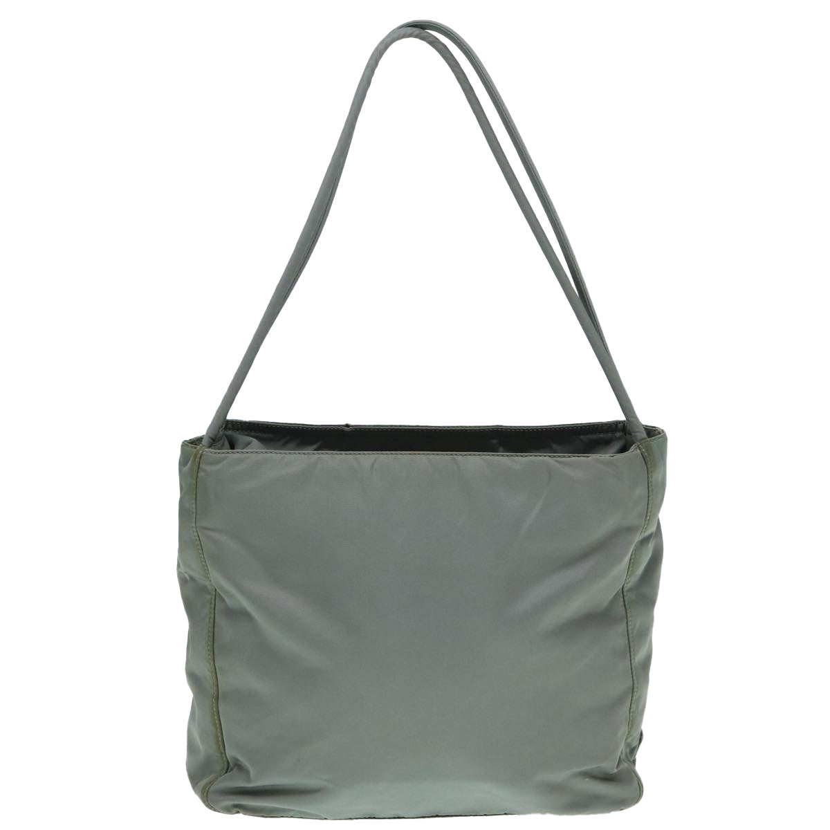 Prada Tote Bag Auth Nylon Silver Gray Silver Auth Bs17648