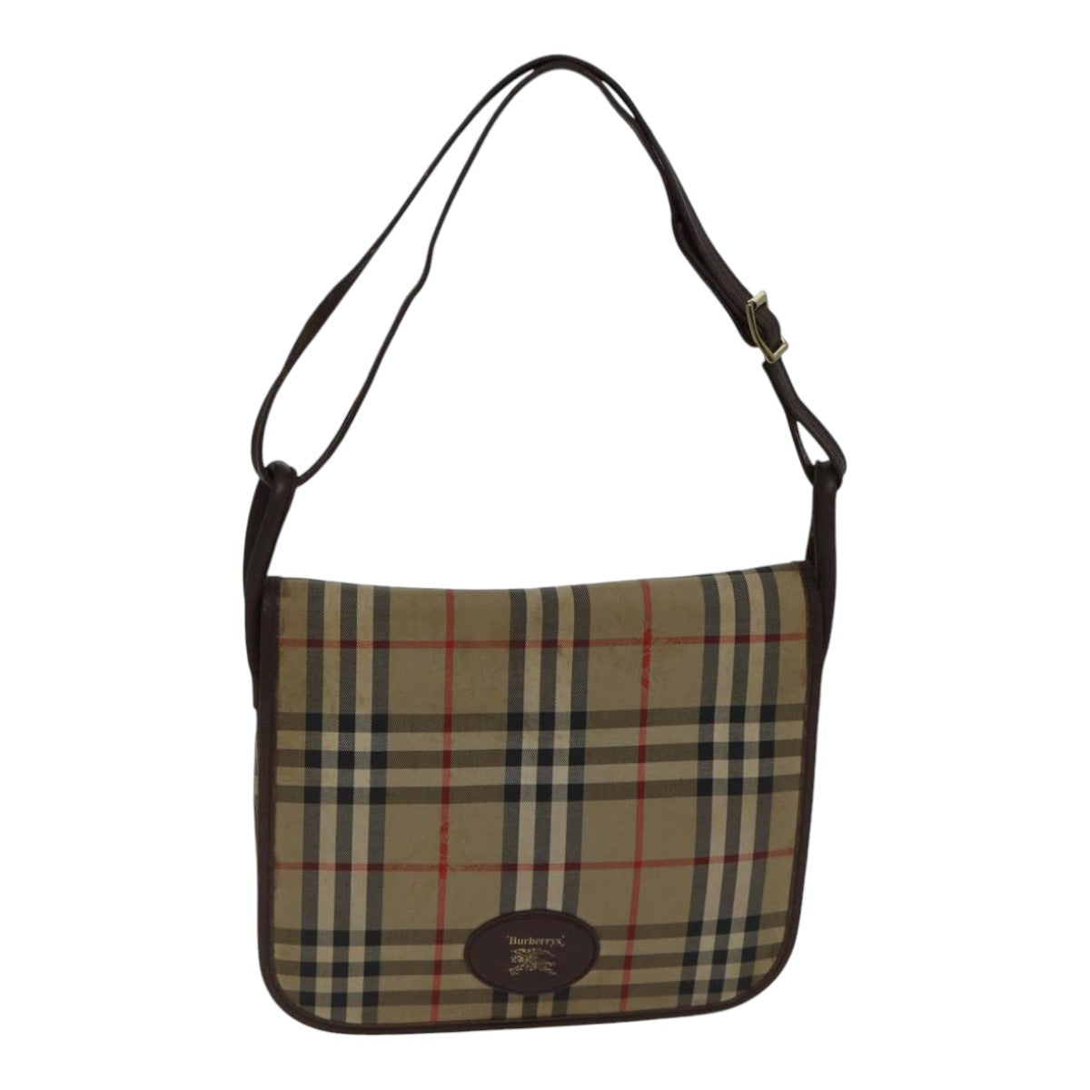 Burberry Luxury ss Nova Check Shoulder Bag Auth Bs17668 Canvas Beige Gold