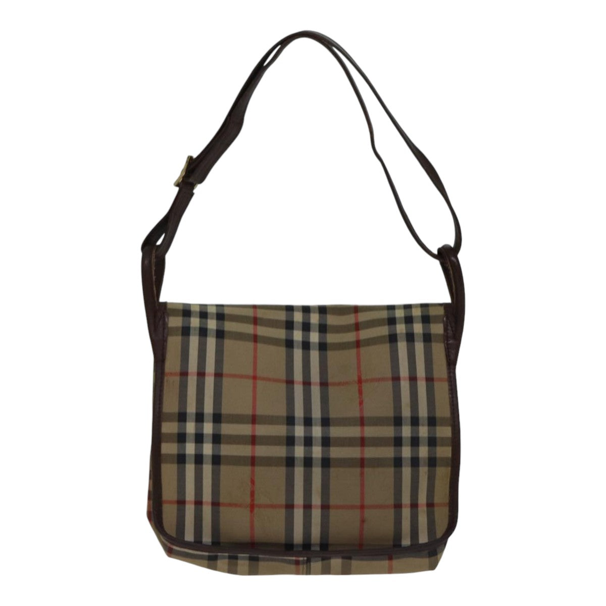 Burberry Luxury ss Nova Check Shoulder Bag Auth Bs17668 Canvas Beige Gold