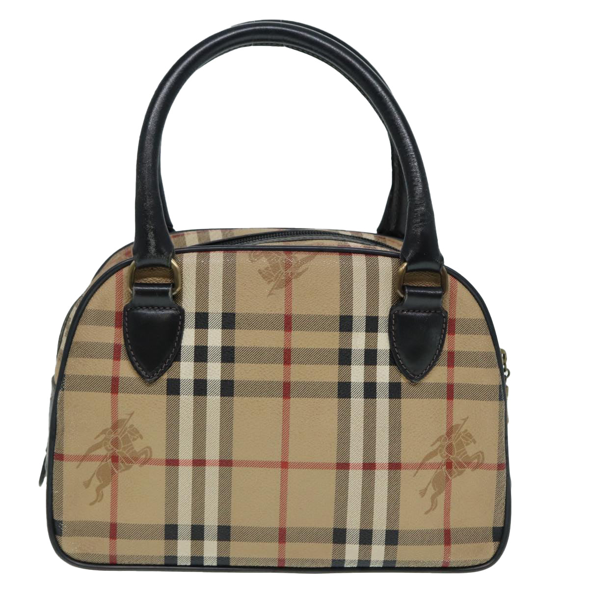 Burberry Luxury ss Nova Check Hand Bag Pvc Auth Beige Travel Bag