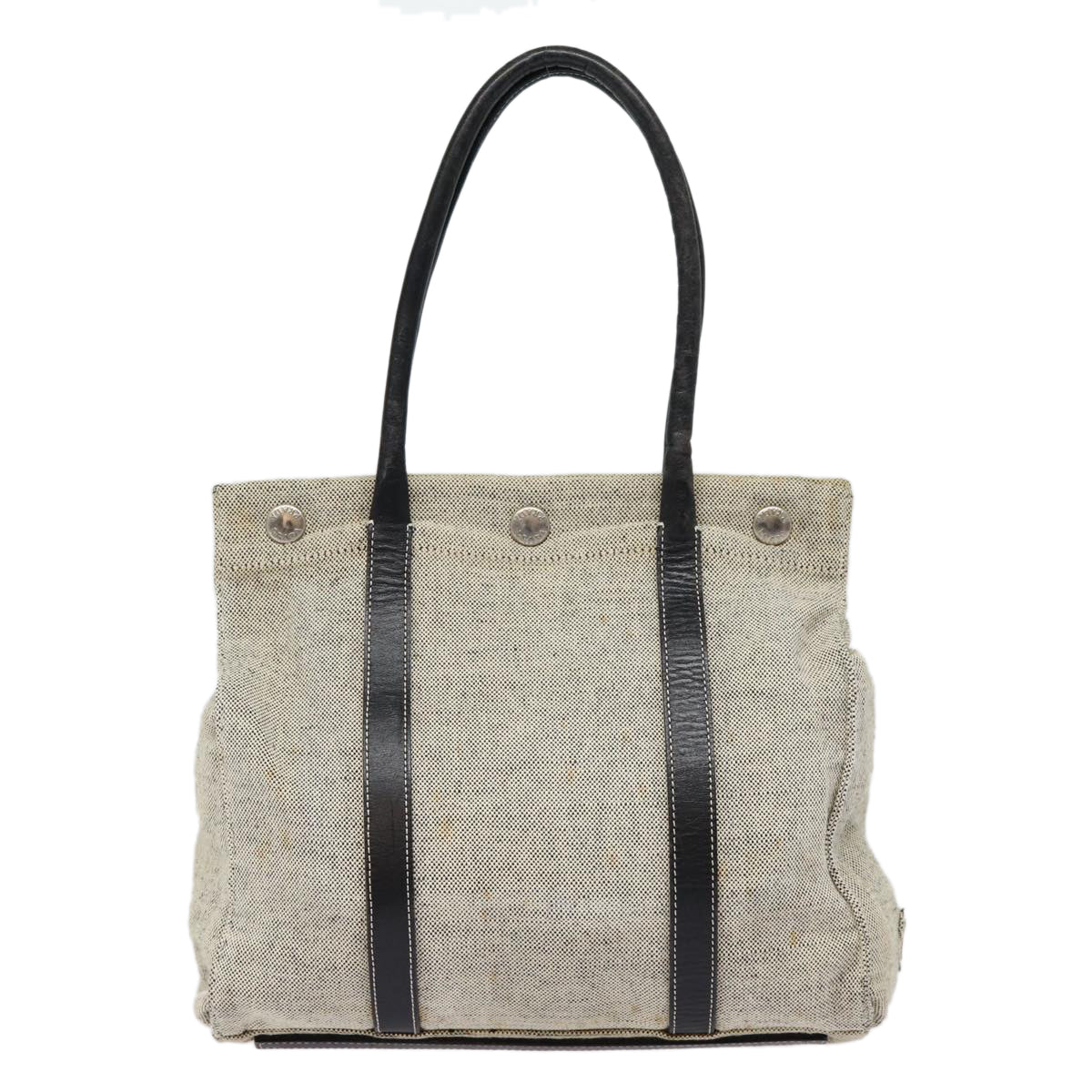 Prada Tote Bag Auth Canvas Silver Gray
