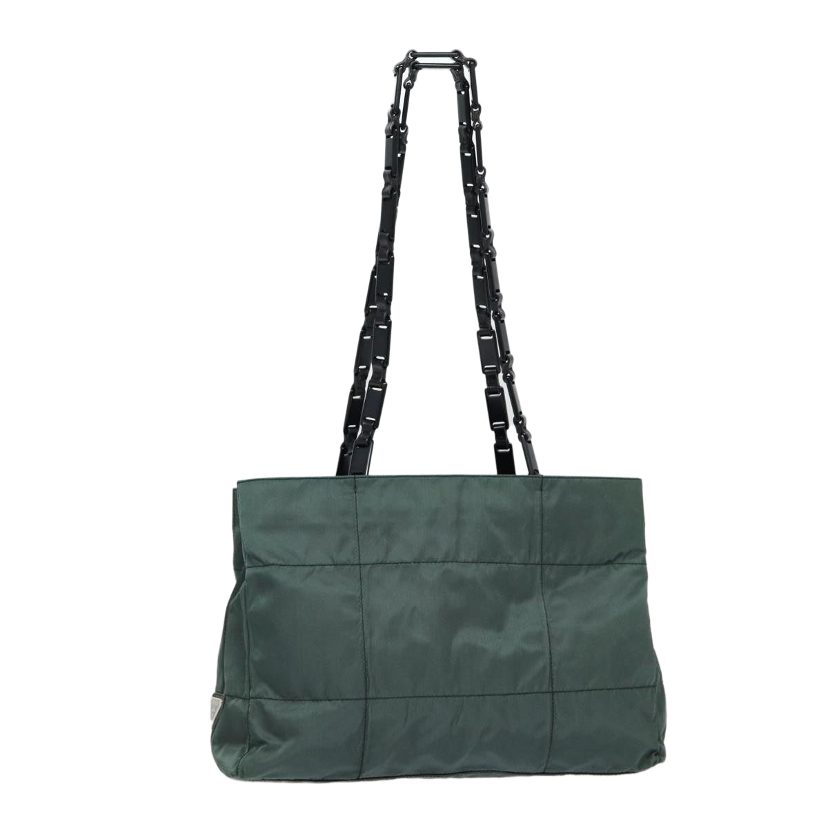 Prada Shoulder Bag Auth Nylon Green Silver