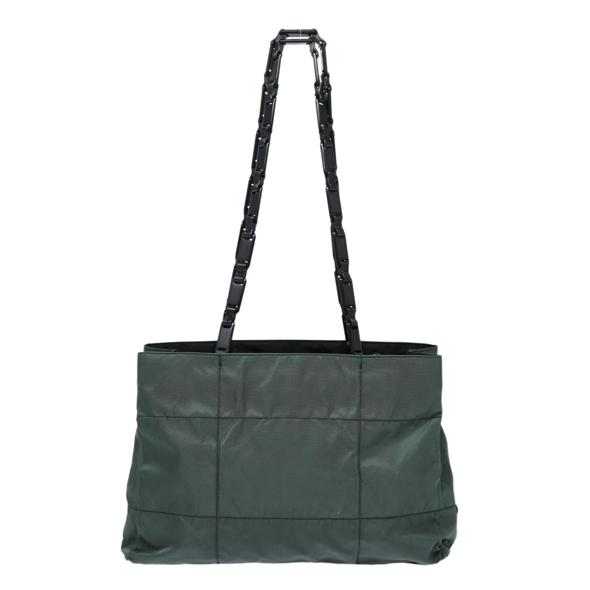 Prada Shoulder Bag Auth Nylon Green Silver