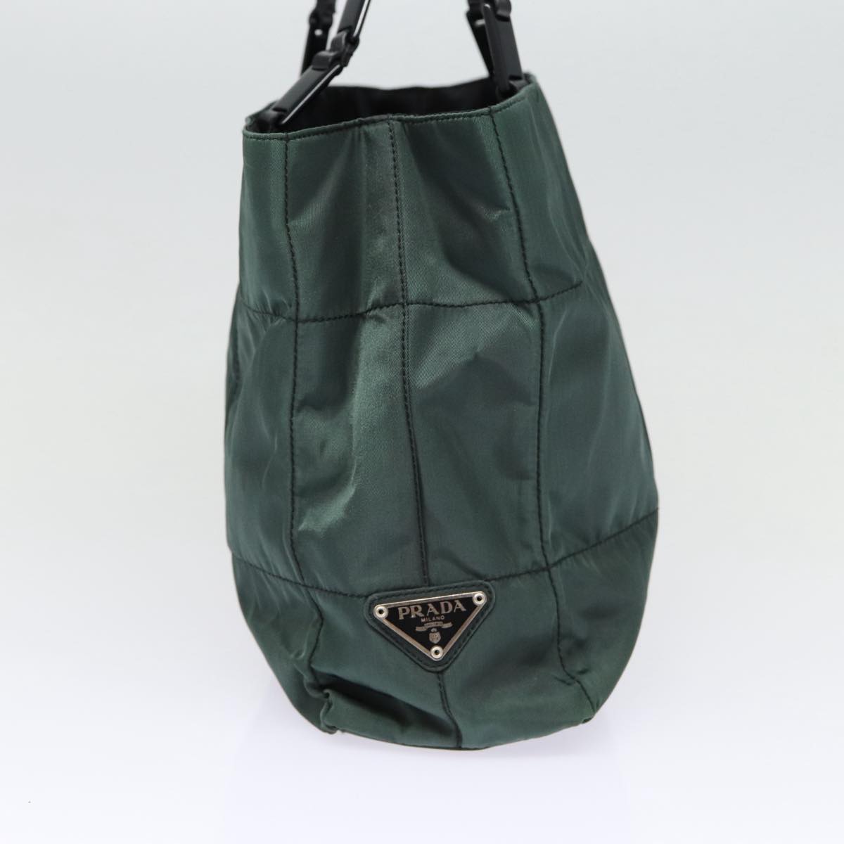 Prada Shoulder Bag Auth Nylon Green Silver