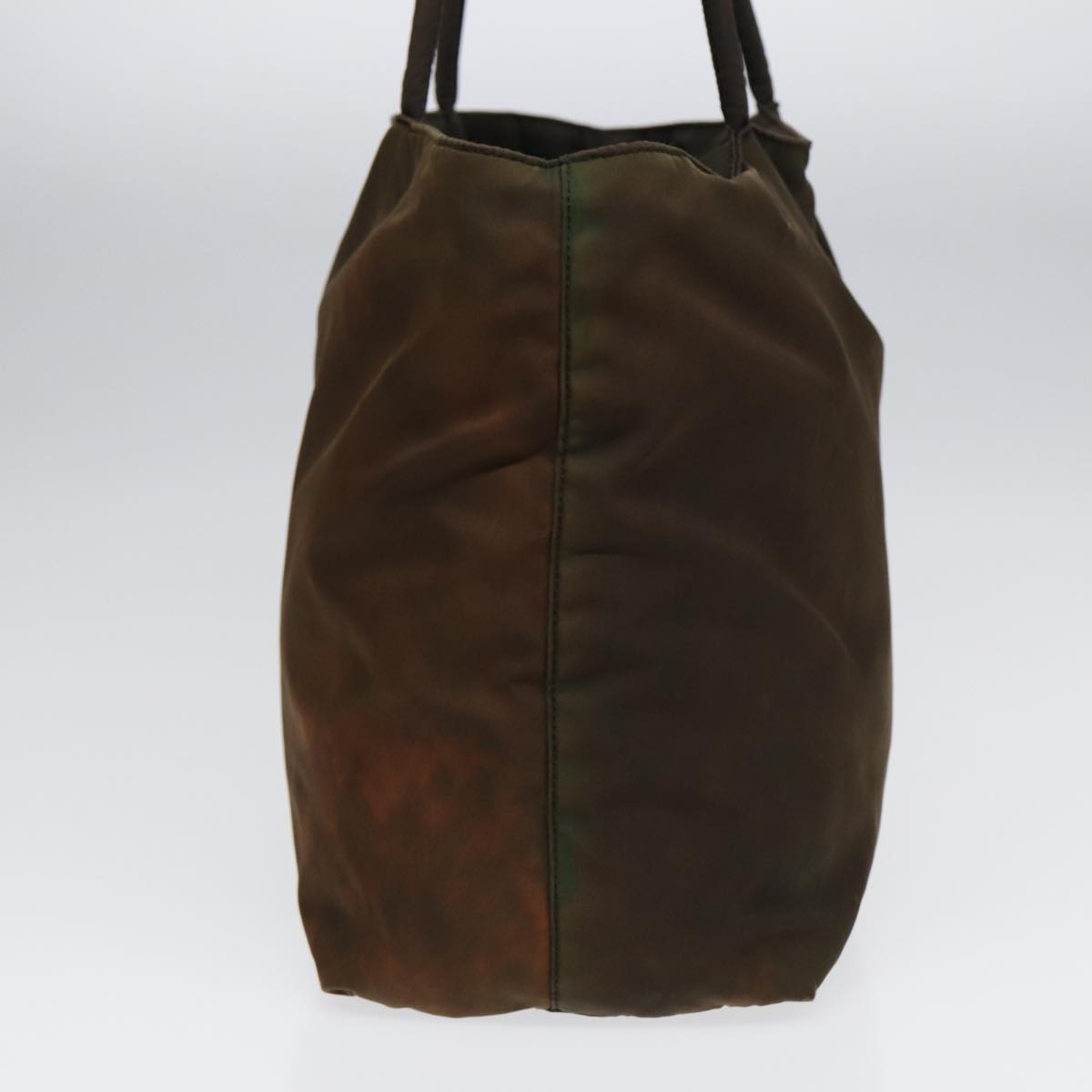 Prada Shoulder Bag Auth Nylon Brown Silver Silver Auth Bs17755
