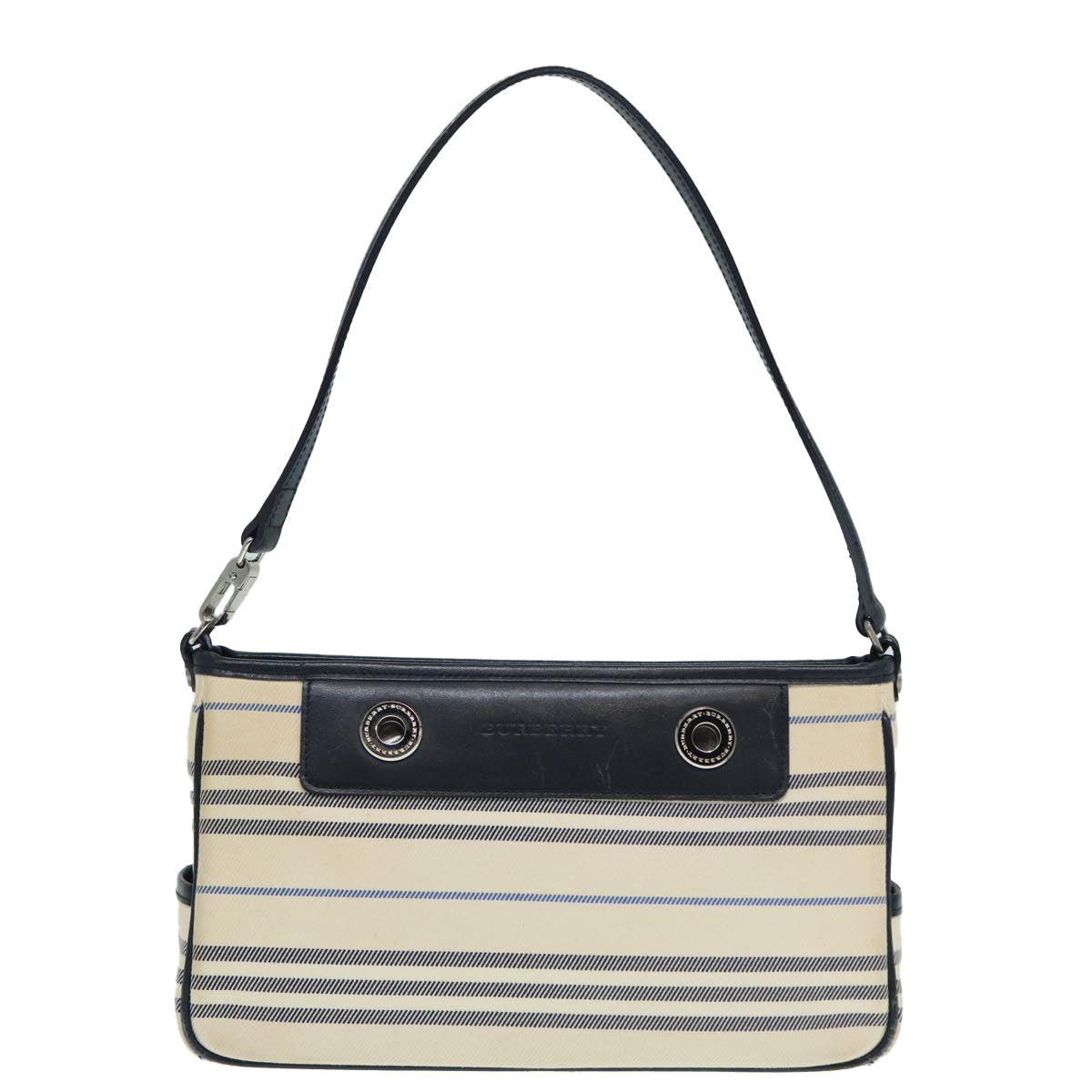 Burberry Luxury Shoulder Bag Auth Bs17767 Canvas Beige Silver