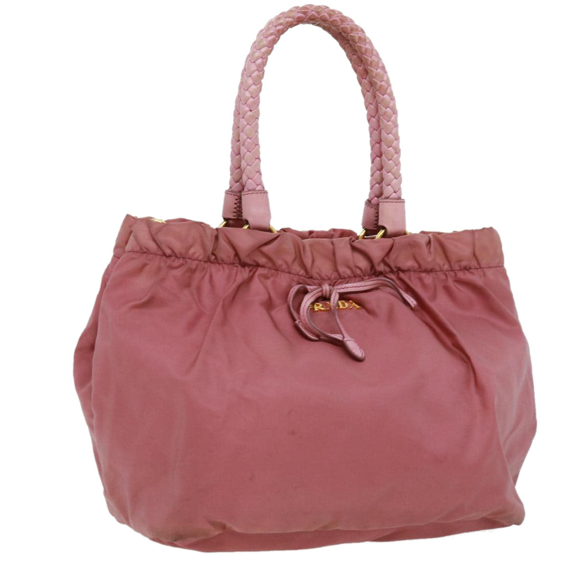Prada Hand Bag Auth Nylon Pink Travel Bag Pink Auth Bs2904
