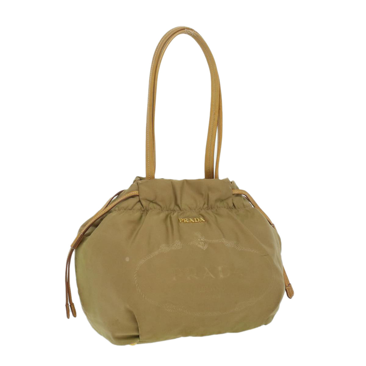Prada Shoulder Bag Khaki Nylon Nylon Khaki Bs3848