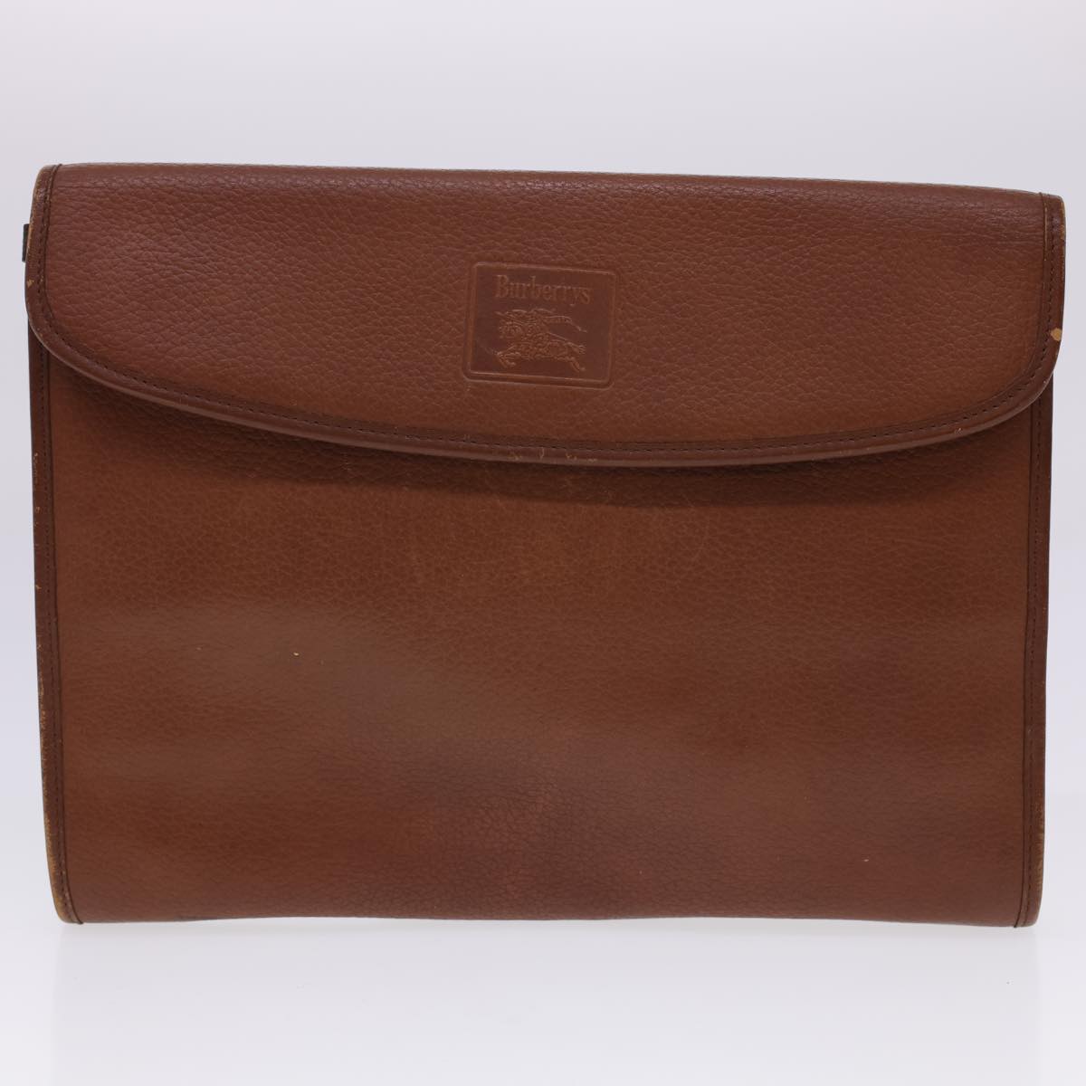 Burberry Luxury ss Clutch Bag 2Set Auth Bs4863 Leather Black Brown