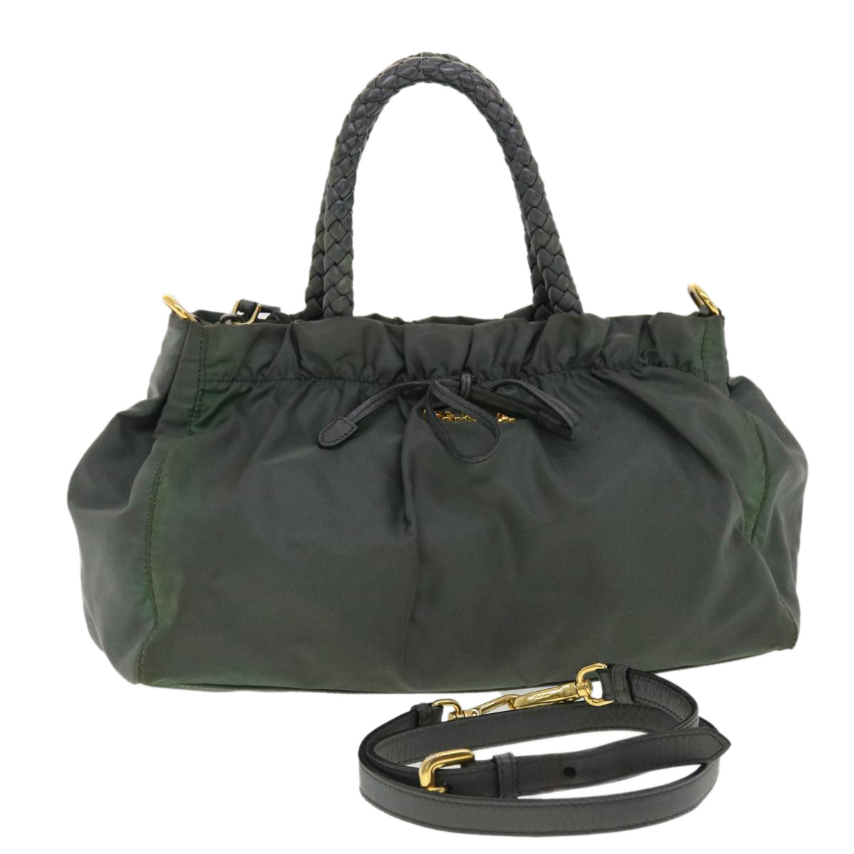 Prada Hand Bag 2Way Nylon Gray Travel Bag 2Way Gray Bs4967