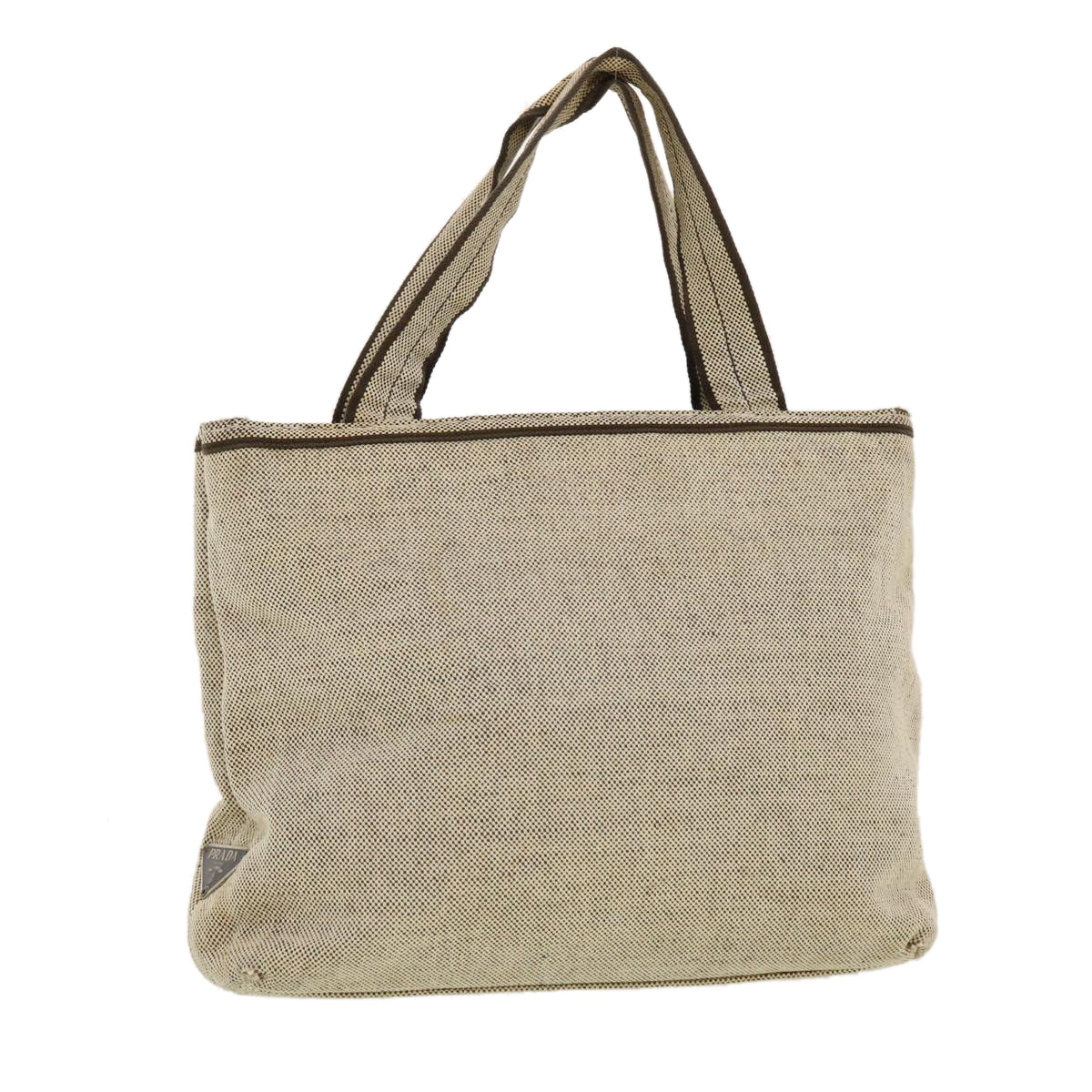 Prada Hand Bag Canvas Gray Travel Bag