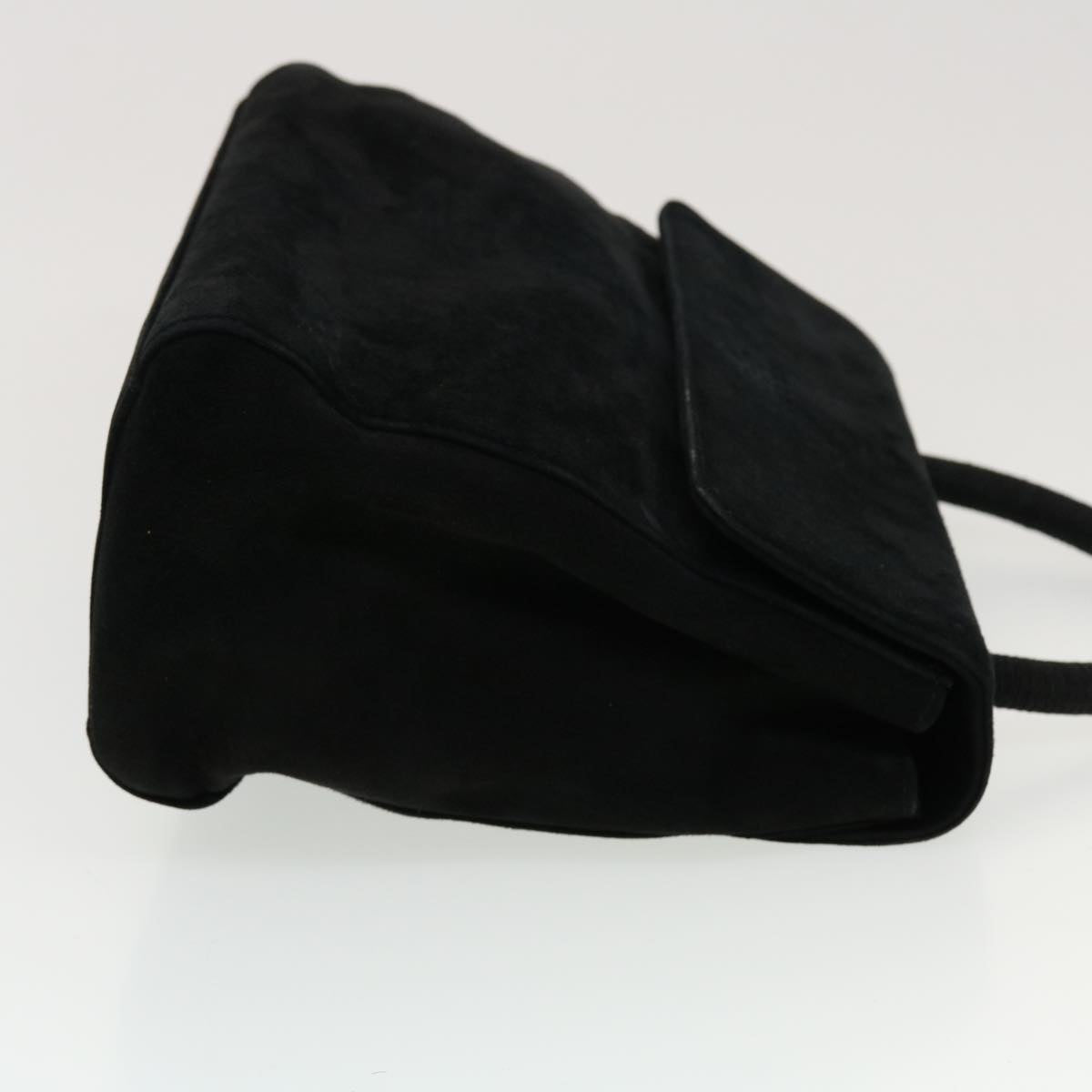 Prada Hand Bag Suede Black Travel Bag