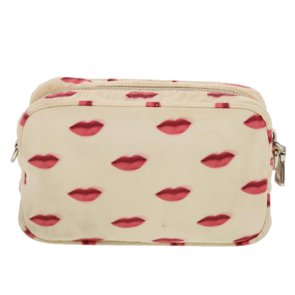 Prada Shoulder Bag Nylon White Chain
