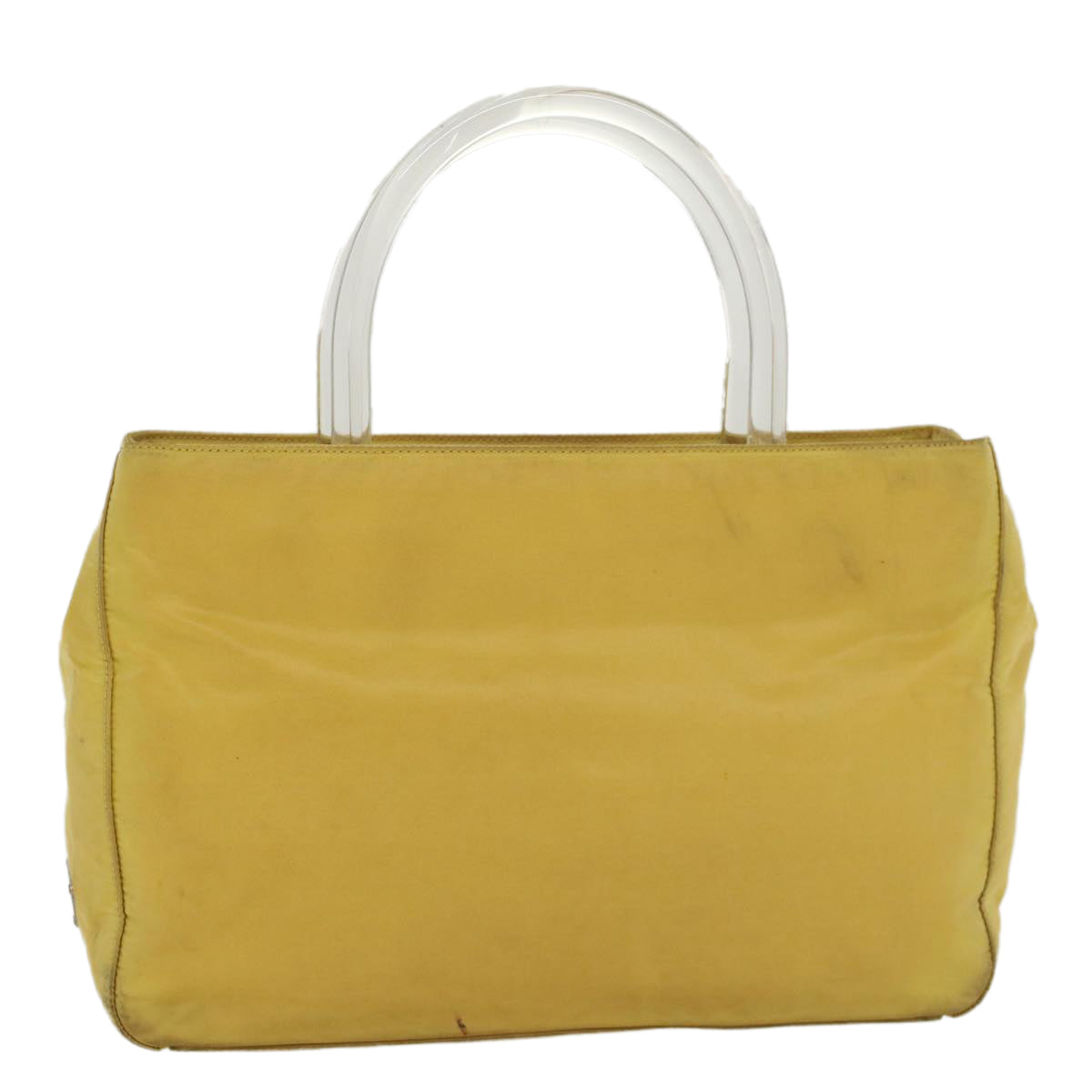 Prada Hand Bag Nylon Yellow Travel Bag