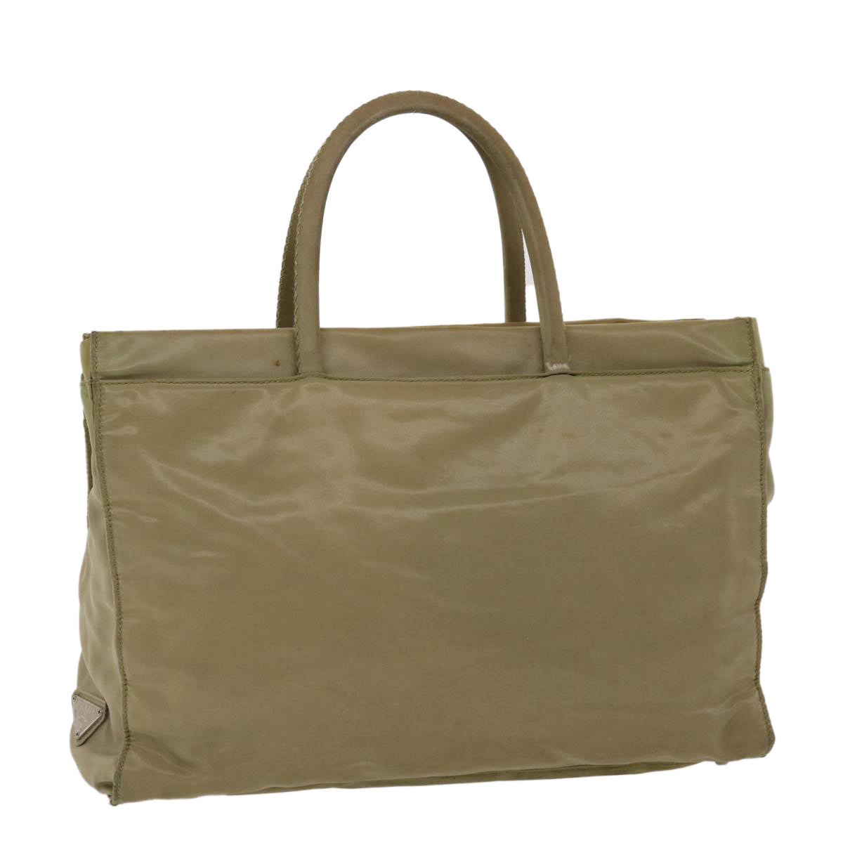 Prada Hand Bag Khaki Nylon Travel Bag Nylon Khaki Bs6392