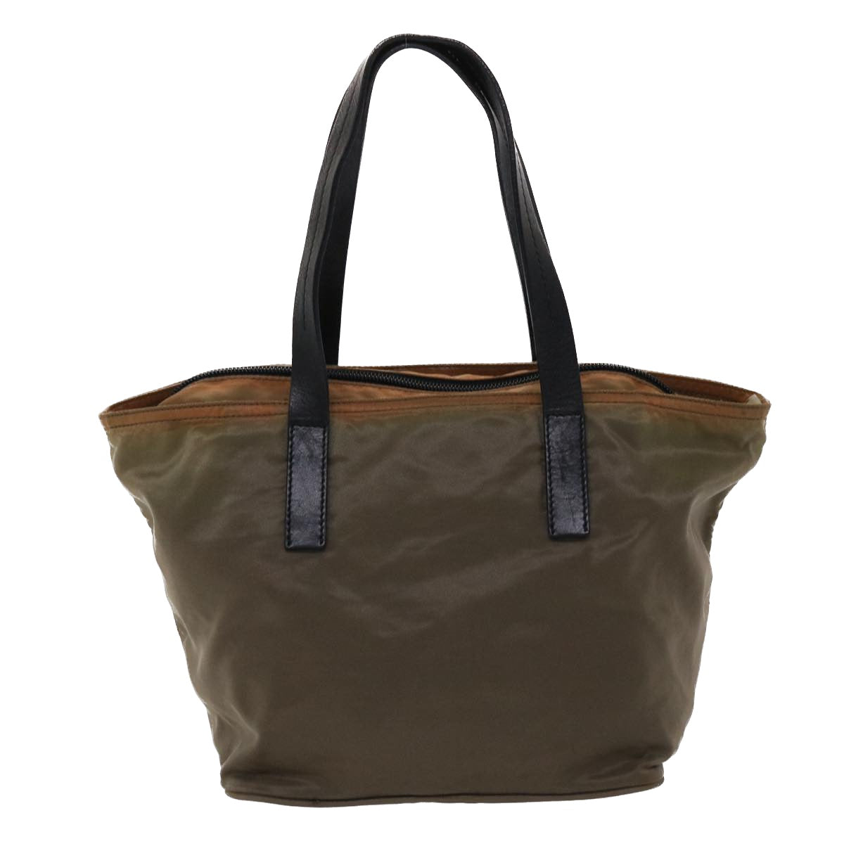 Prada Hand Bag Nylon Brown Travel Bag