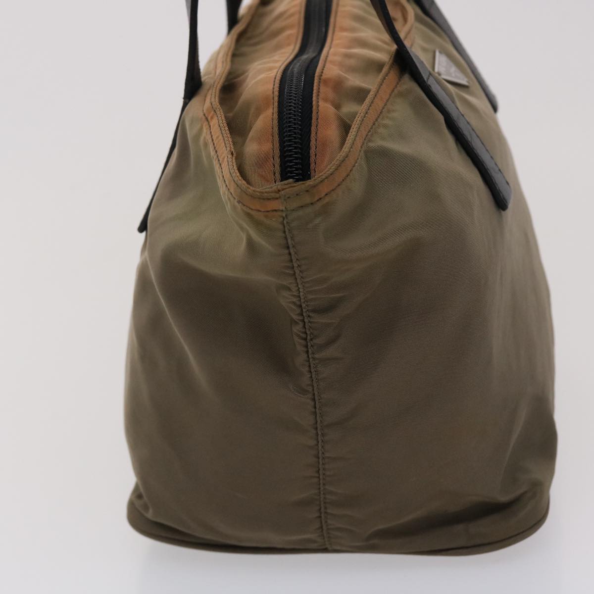 Prada Hand Bag Nylon Brown Travel Bag