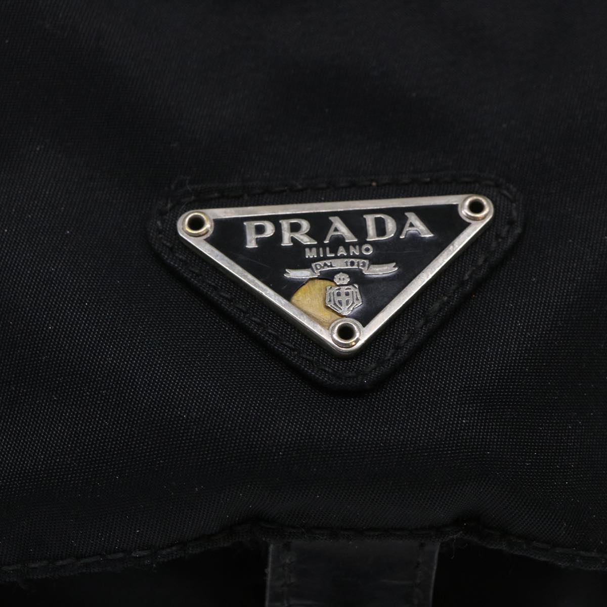 Prada Shoulder Bag Auth Nylon Black Black Auth Bs6618