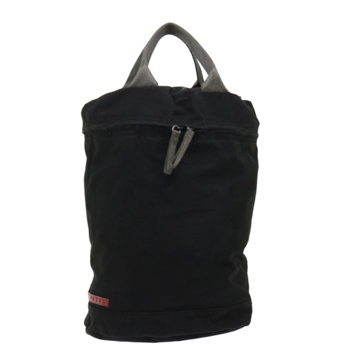Prada Hand Bag Nylon Black Red Travel Bag