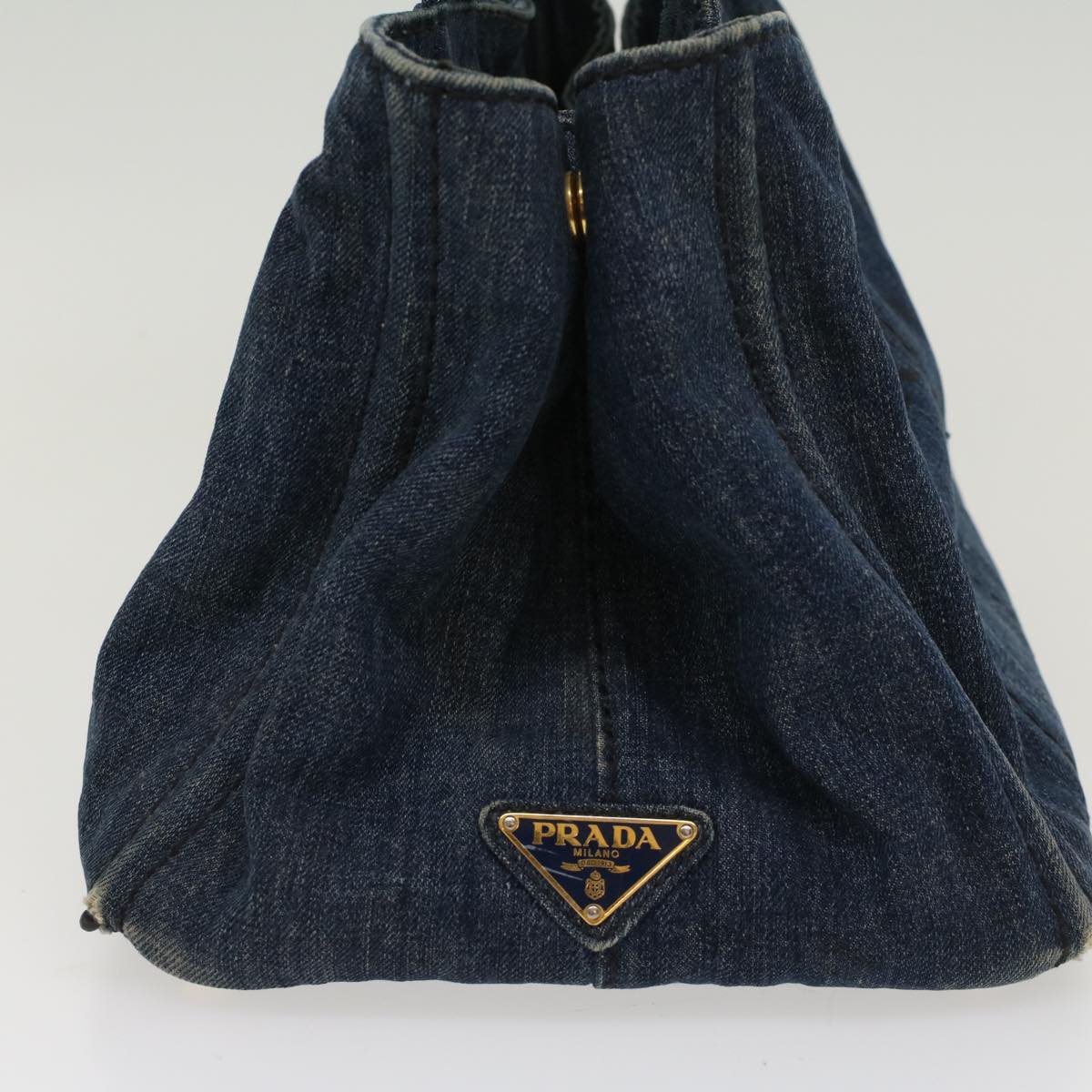 Prada Kanapa Mm Hand Bag Auth Canvas Blue Travel Bag