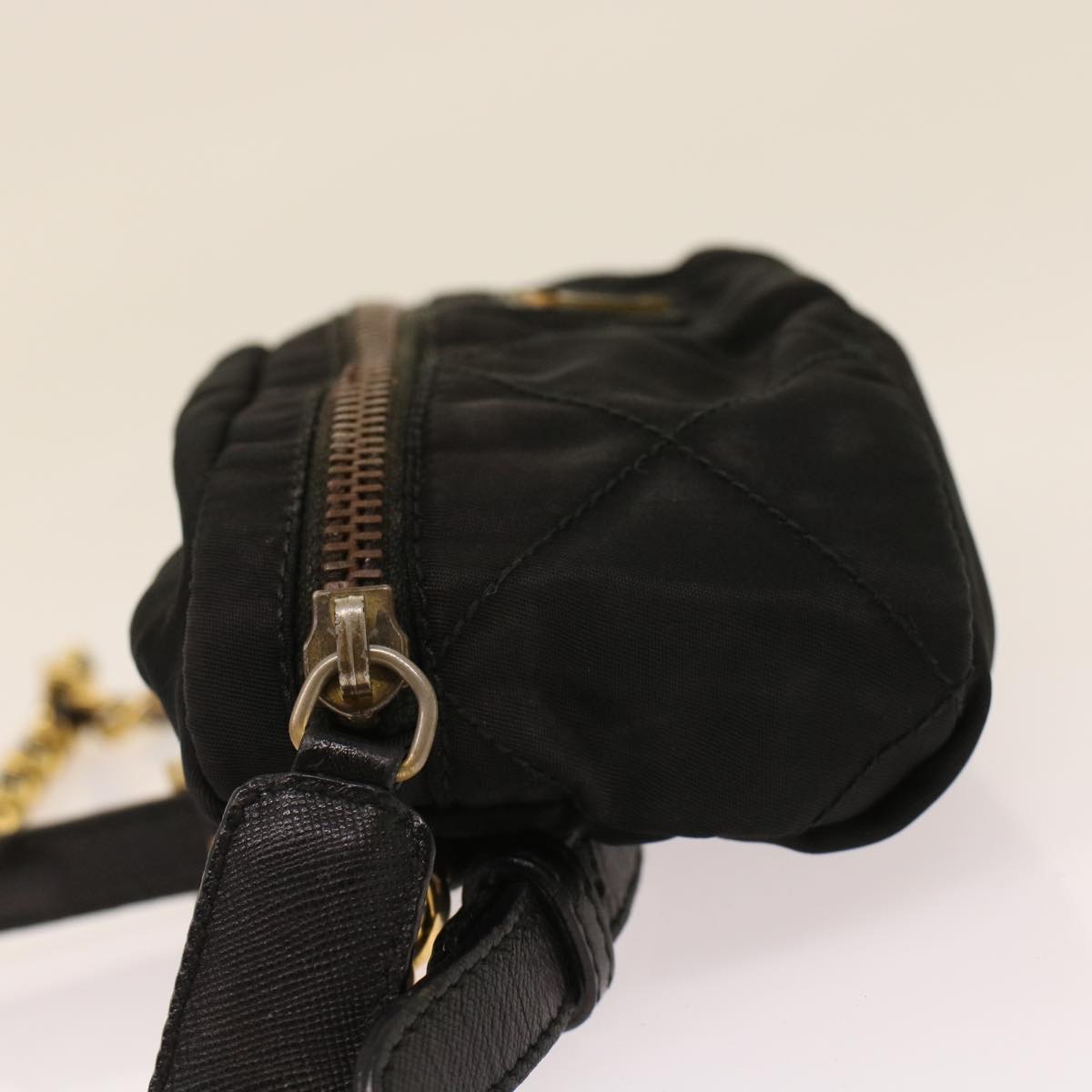 Prada Shoulder Bag Nylon Black Chain