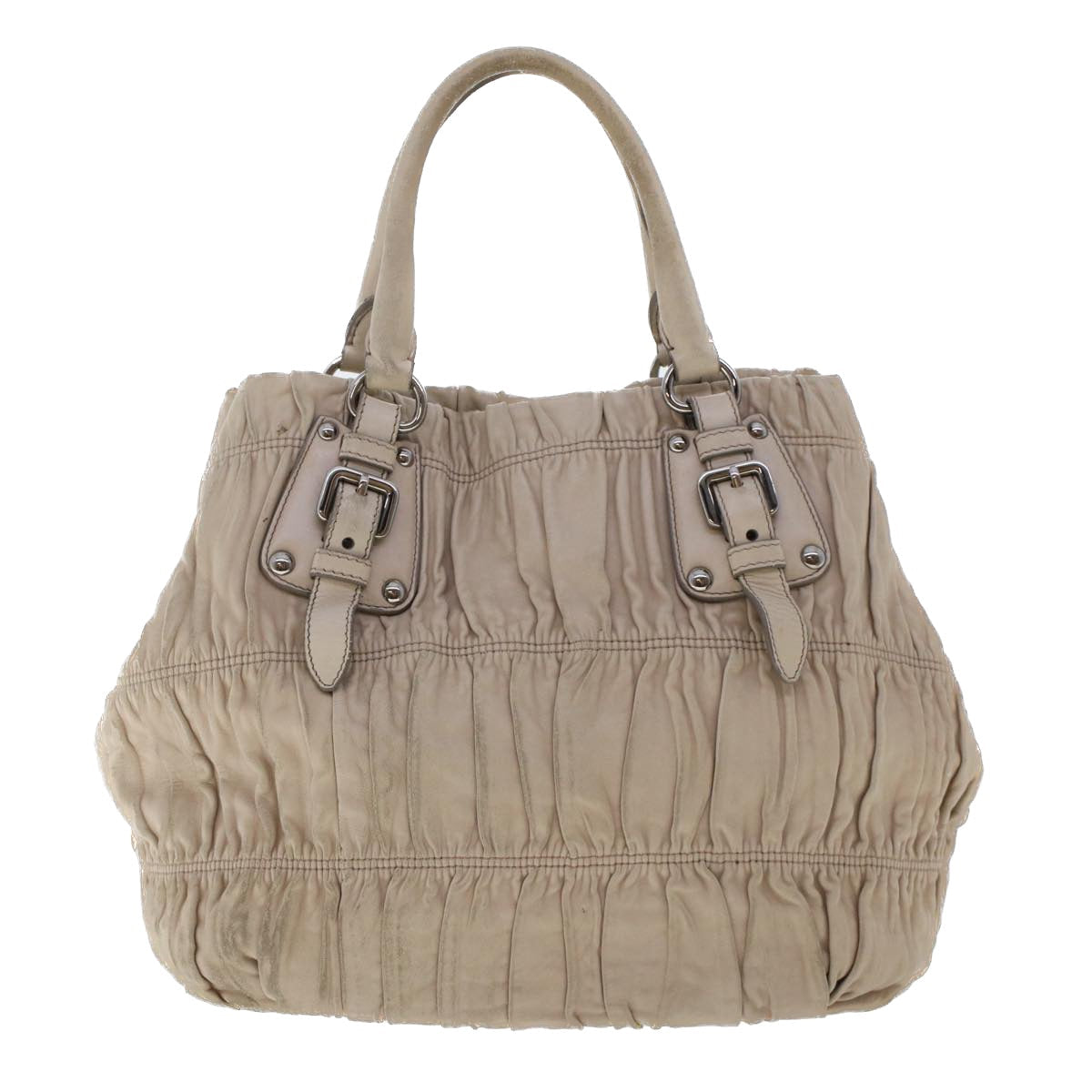 Prada Shoulder Bag 2Way Leather Gray