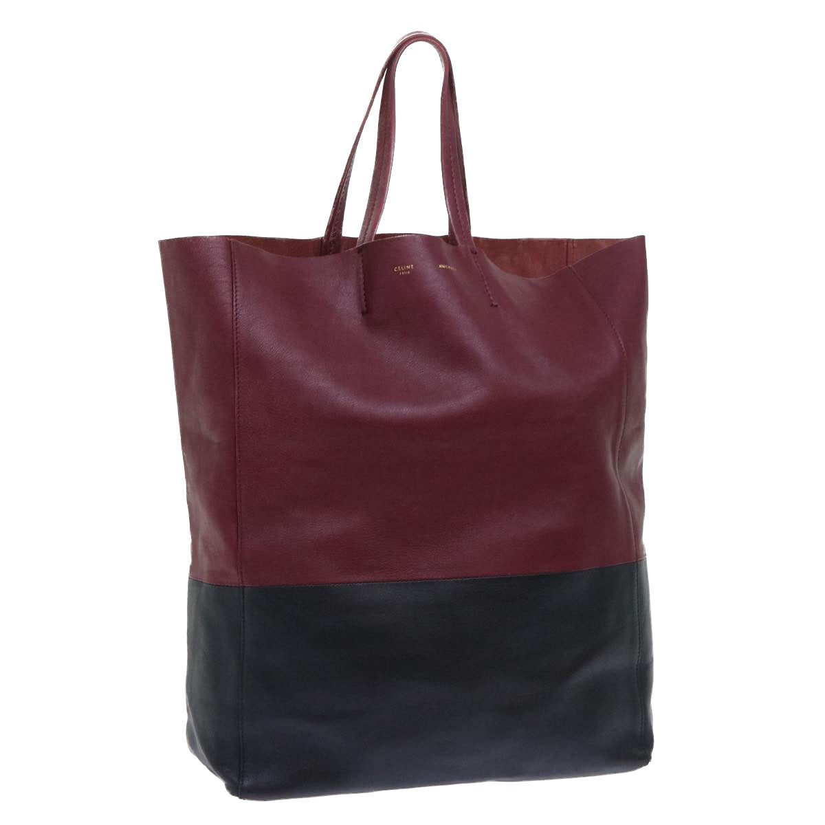 Luxury Tote Bag Wine Leather Red