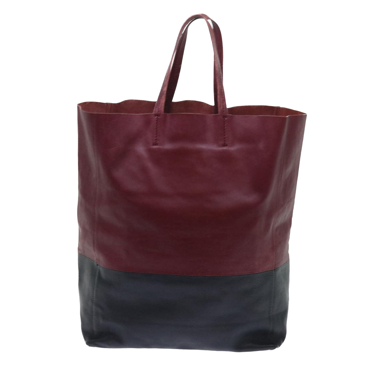 Luxury Tote Bag Wine Leather Red