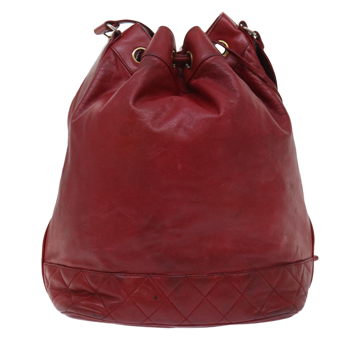 Chanel Chain Shoulder Bag Lamb Skin Red CC Auth bs