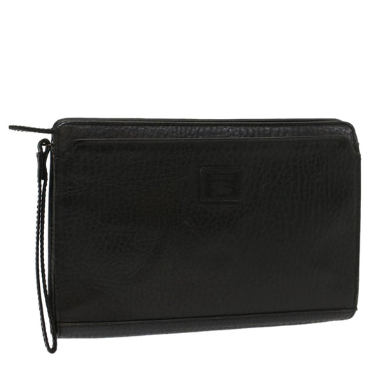 Burberry Luxury ss Clutch Bag Auth Bs8538 Leather Black