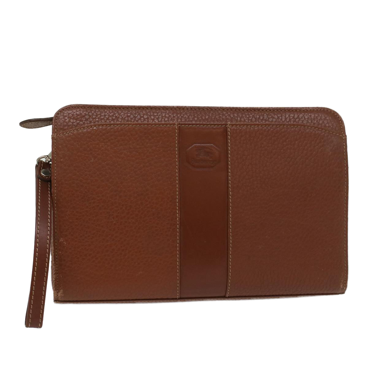 Burberry Luxury ss Clutch Bag Auth Bs8539 Leather Brown