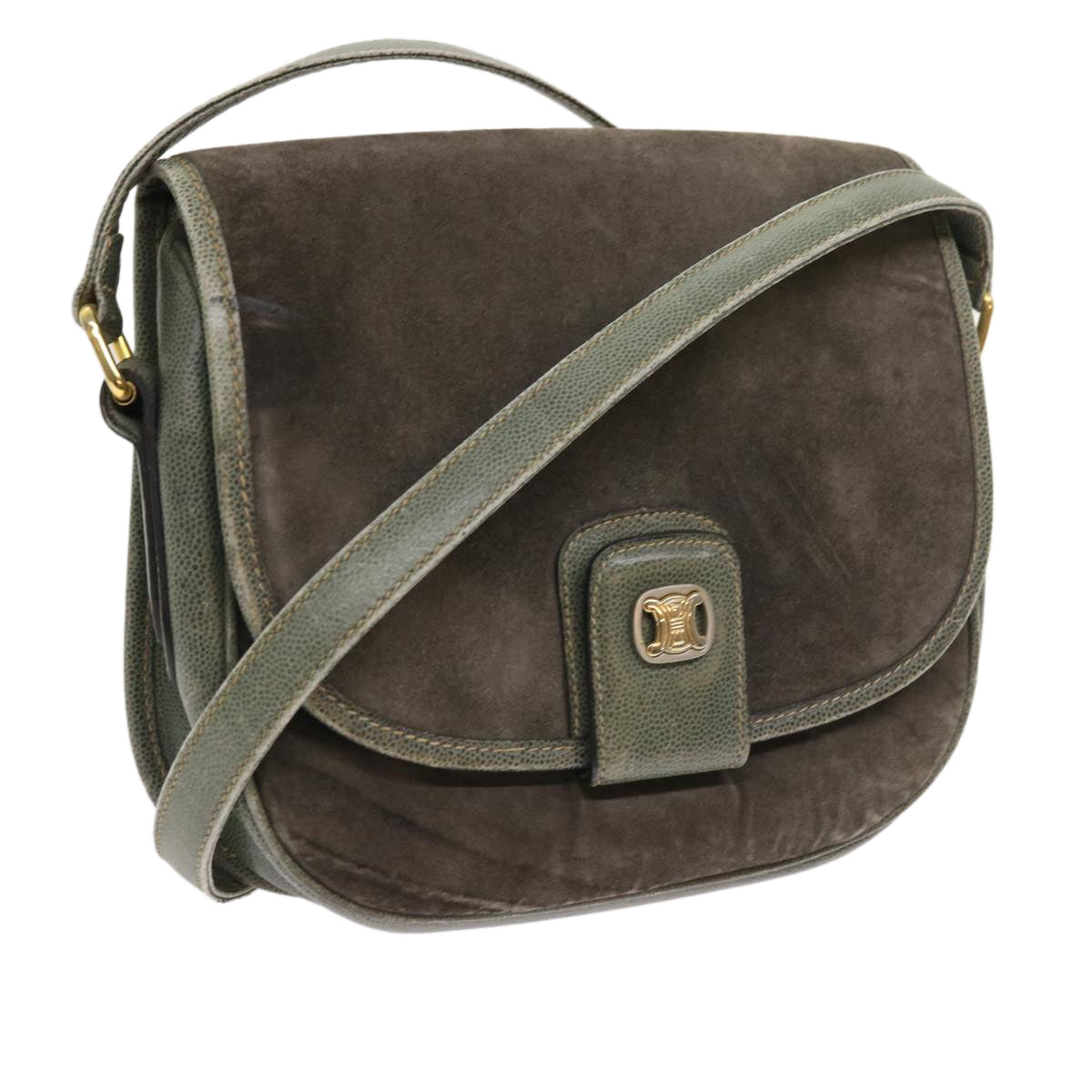Luxury Shoulder Bag Gray Suede