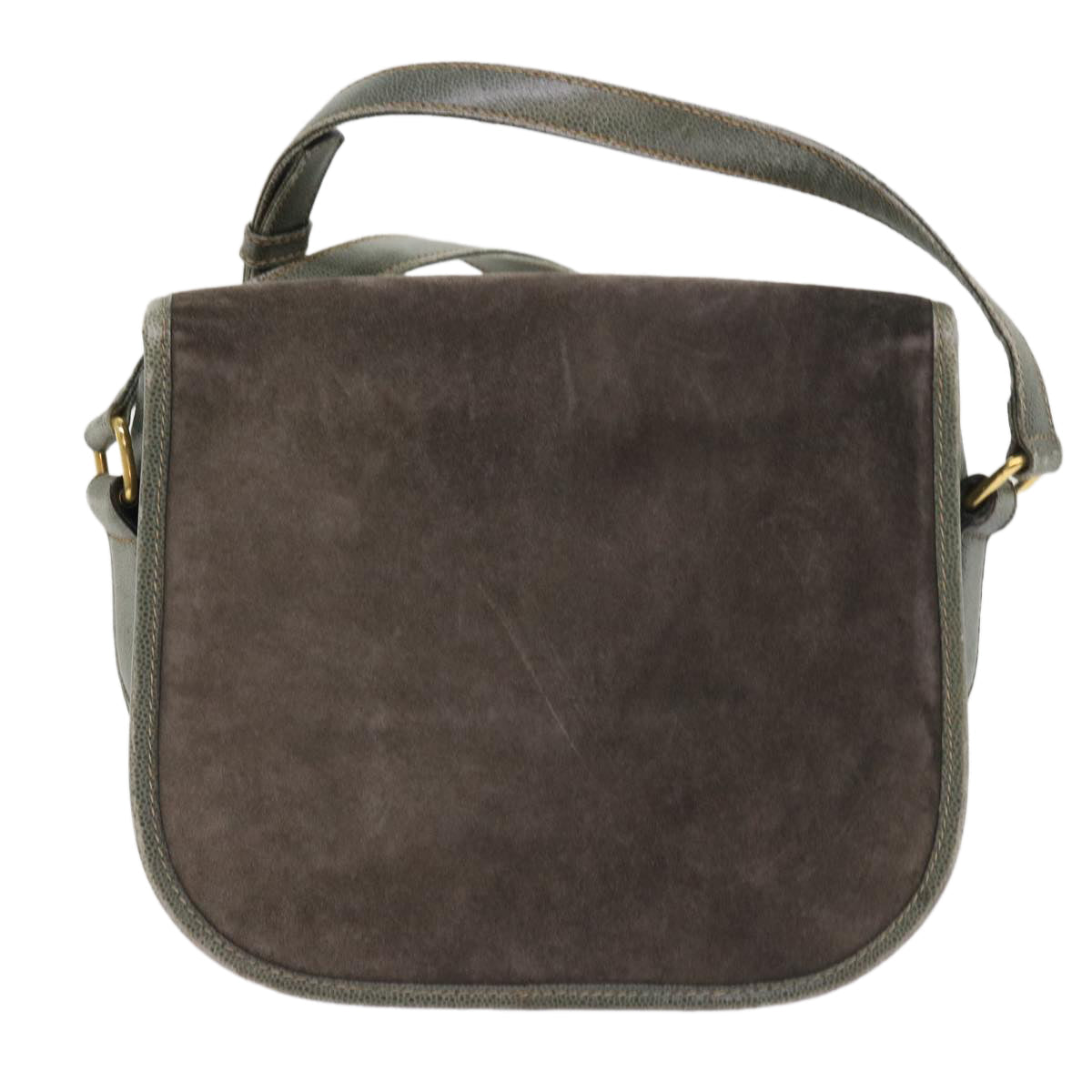 Luxury Shoulder Bag Gray Suede