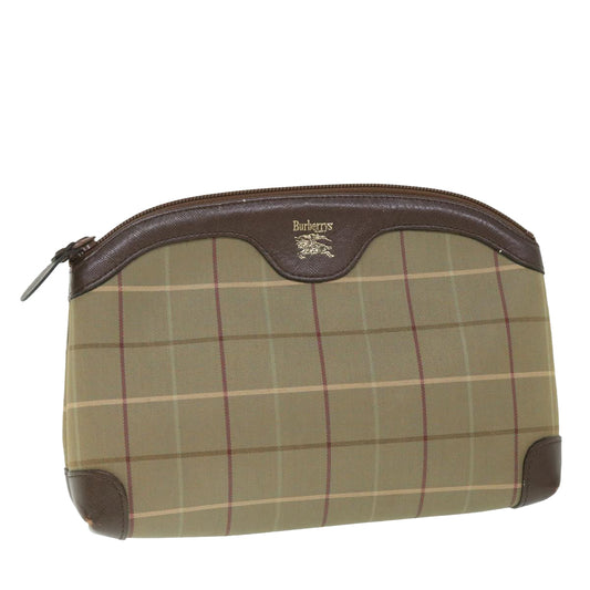Burberry Luxury ss Nova Check Clutch Bag Auth Bs8723 Canvas Nylon Brown