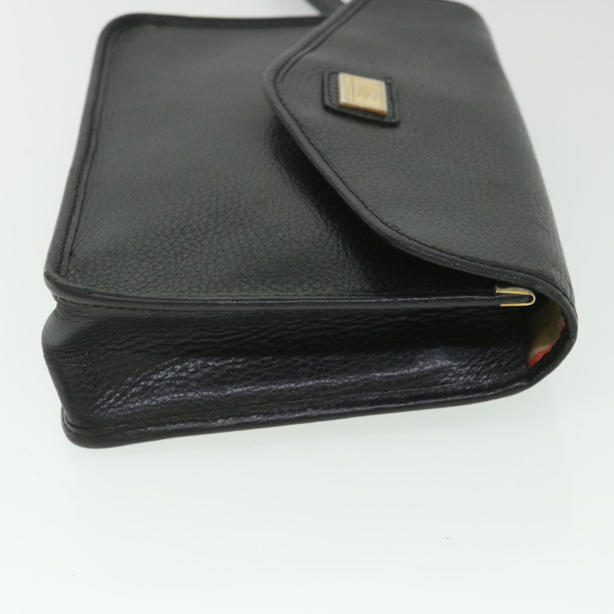 Burberry Luxury ss Clutch Bag Auth Bs8730 Leather Black