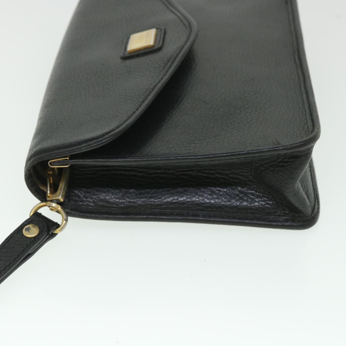 Burberry Luxury ss Clutch Bag Auth Bs8730 Leather Black