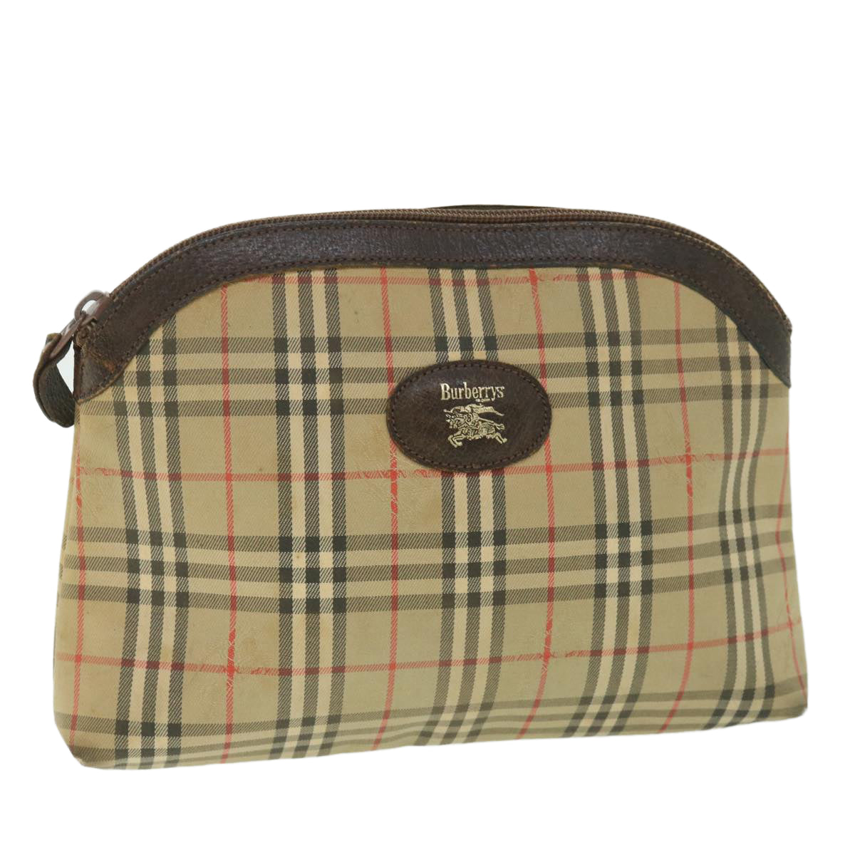 Burberry Luxury ss Nova Check Clutch Bag Auth Bs9050 Canvas Nylon Beige