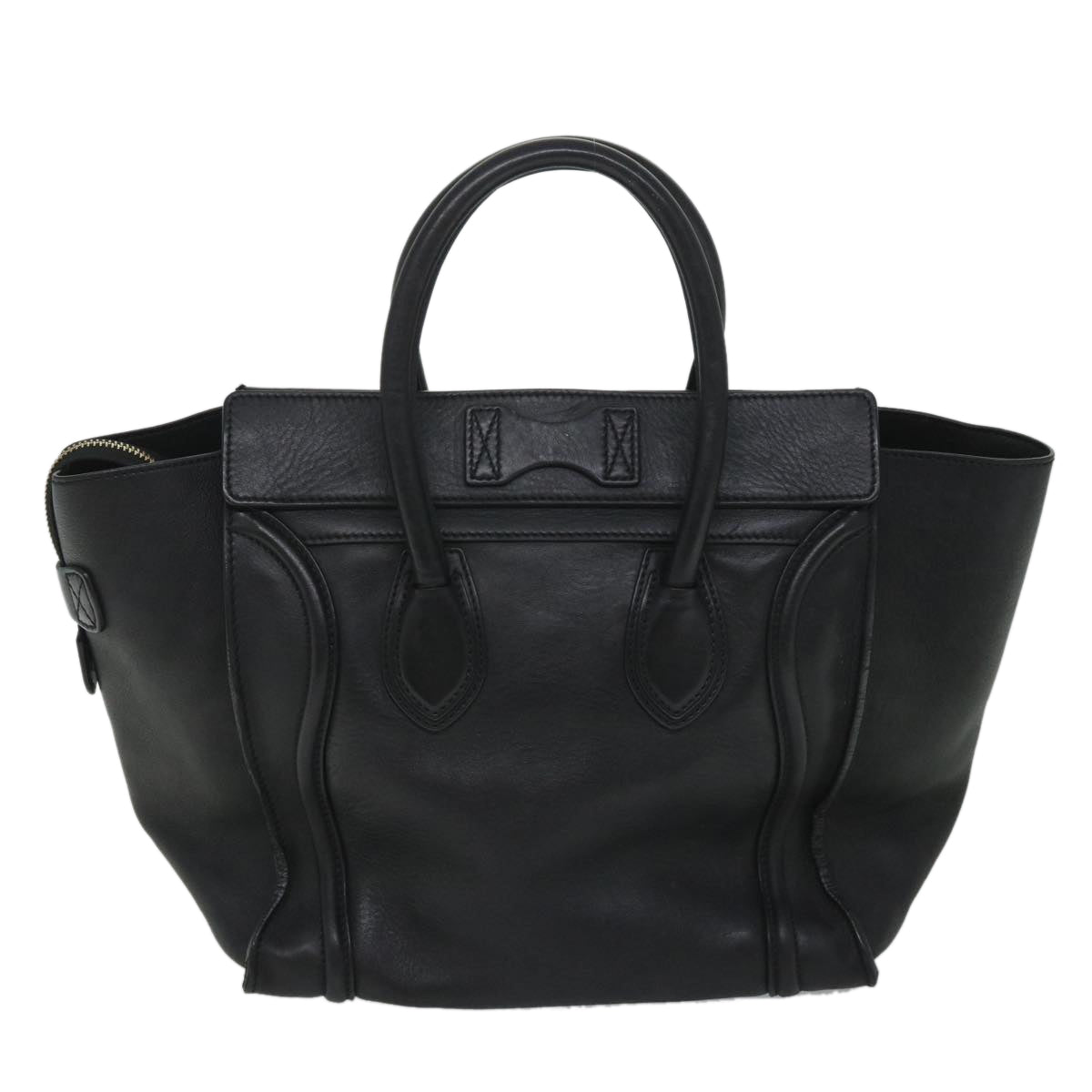 Luxury Luggage Tote Bag Leather Black