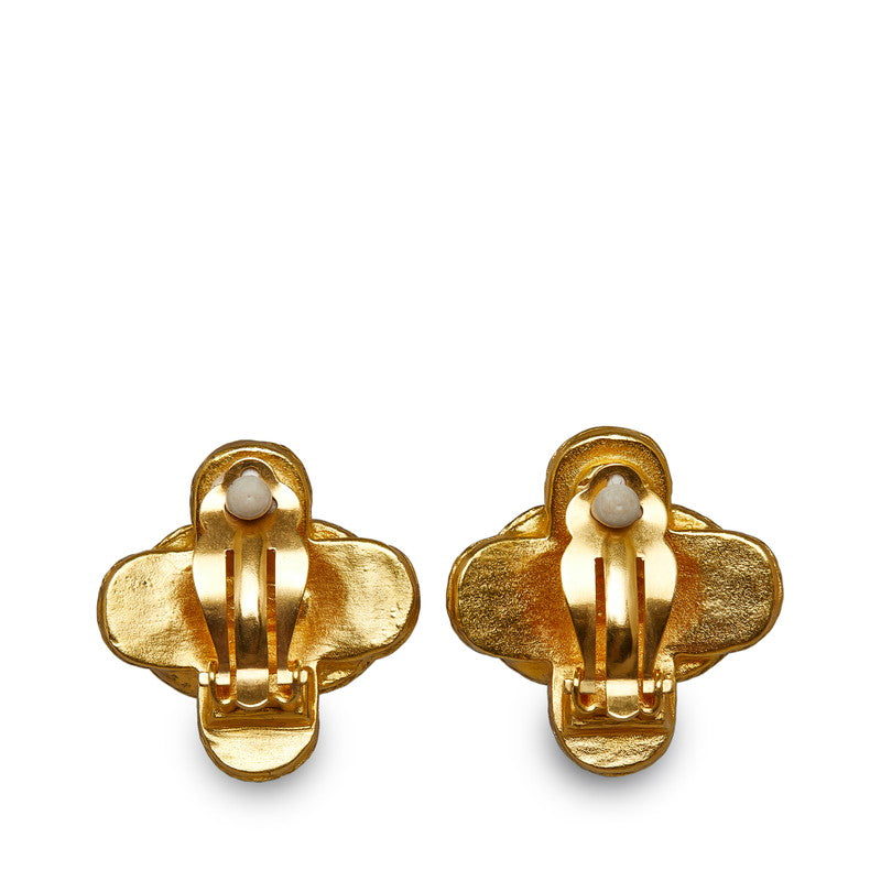 Chanel Gold Plated Coco Mark Cross Earrings 94A Bag