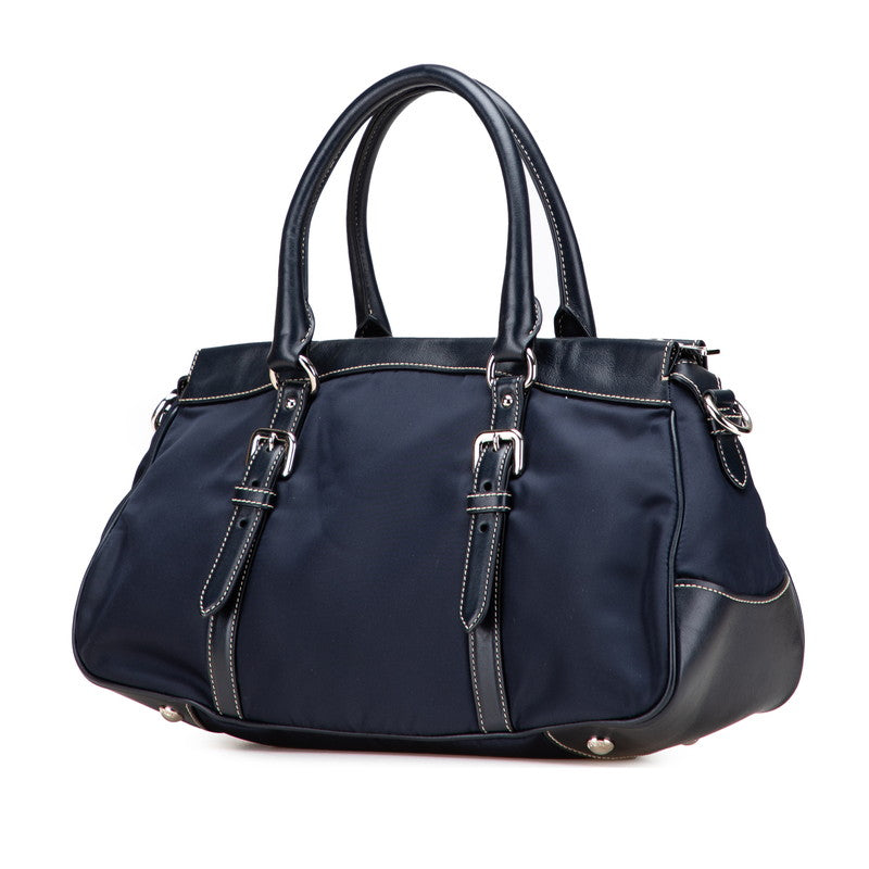 Prada 2Way Bag Leather Nylon Travel Bag 2