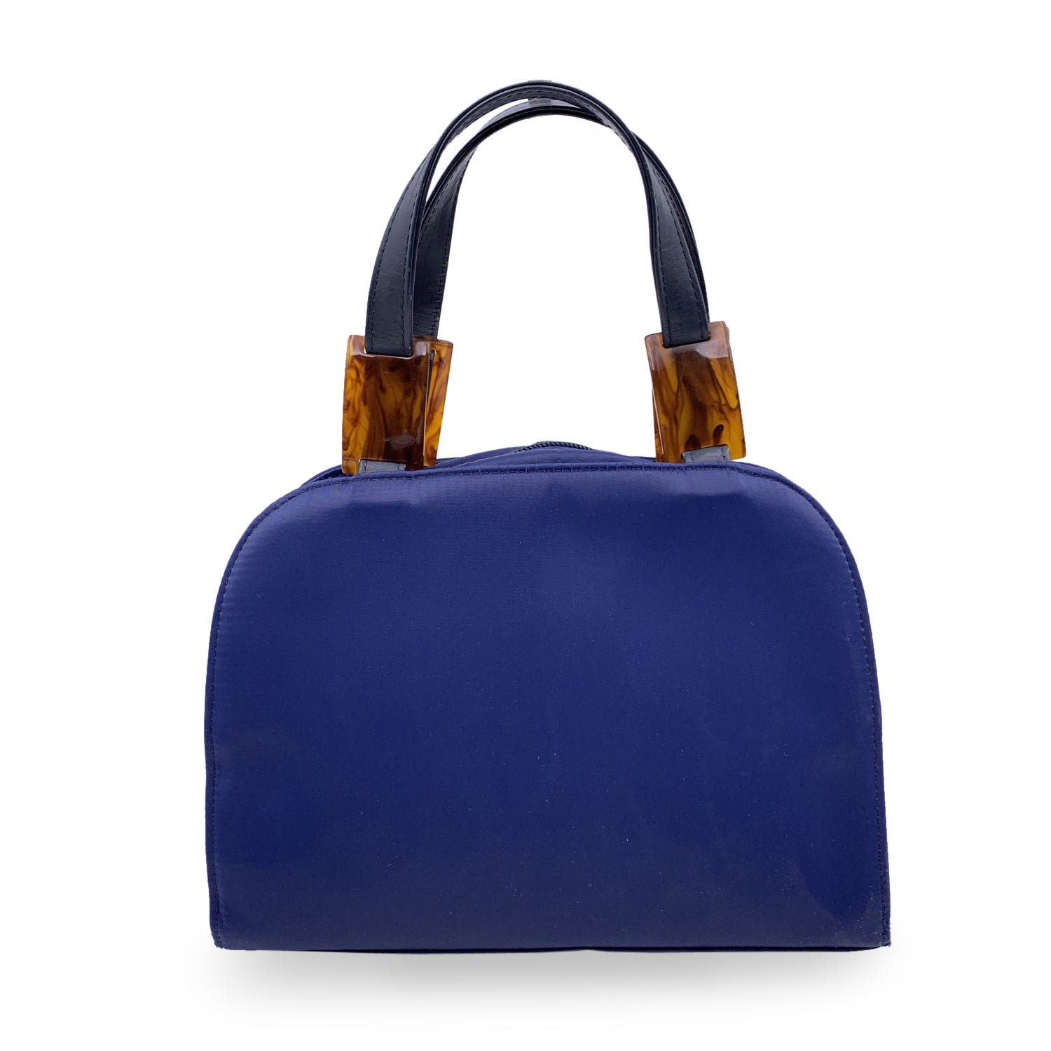 YSL Saint Laurent Ysl Saint Laurent Blue Canvas Ysl Logo Satchel Leather Satchel Bag