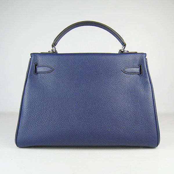 Hermes Luxury Kelly Cm Togo Dark Handbag Leather Blue Travel Bag