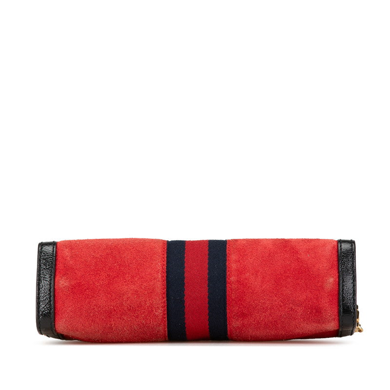 Gucci Ophidia Shoulder Bag Leather Suede Red 503877
